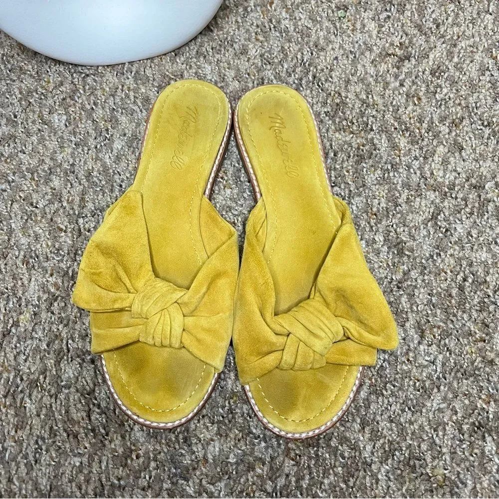 Madewell Nadia Half‎ Bow Slide Sandals Yellow Size 6.5